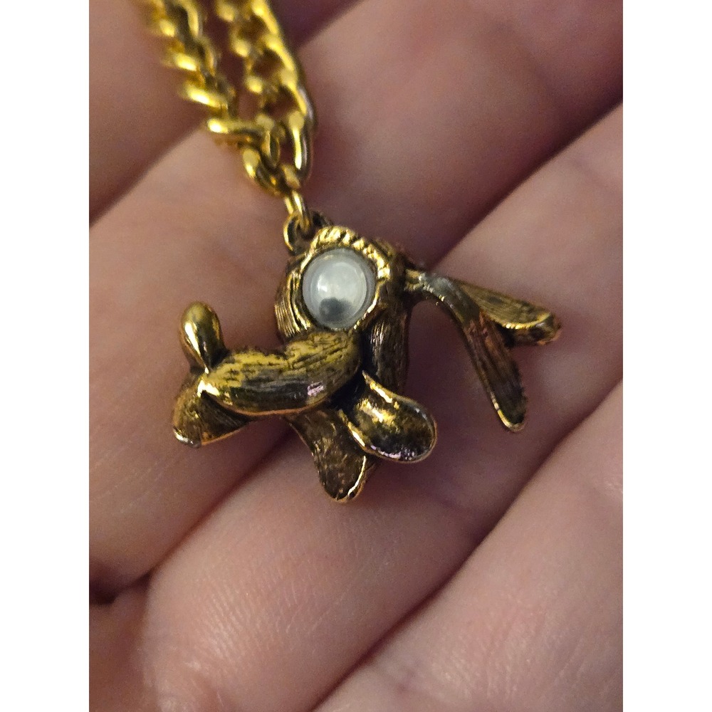 Pluto Charm Goldtone Bracelet Rare 1970s Themepark Souvenir Vintage 6.5in - Picture 4 of 6